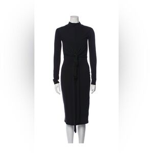 Allsaints Turtleneck Black Wrap Dress XSmall $260